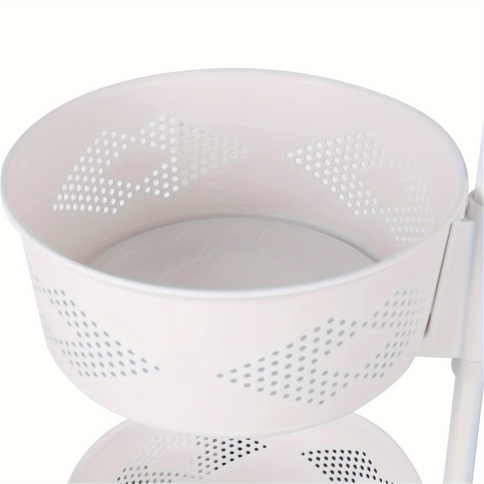 Estante de almacenamiento giratorio redondo de cinco niveles para cocina, carrito de almacenamiento rodante para frutas y verduras, apto para cocina, sala de estar, dormitorio, cuarto de baño, color blanco, detalles 10
