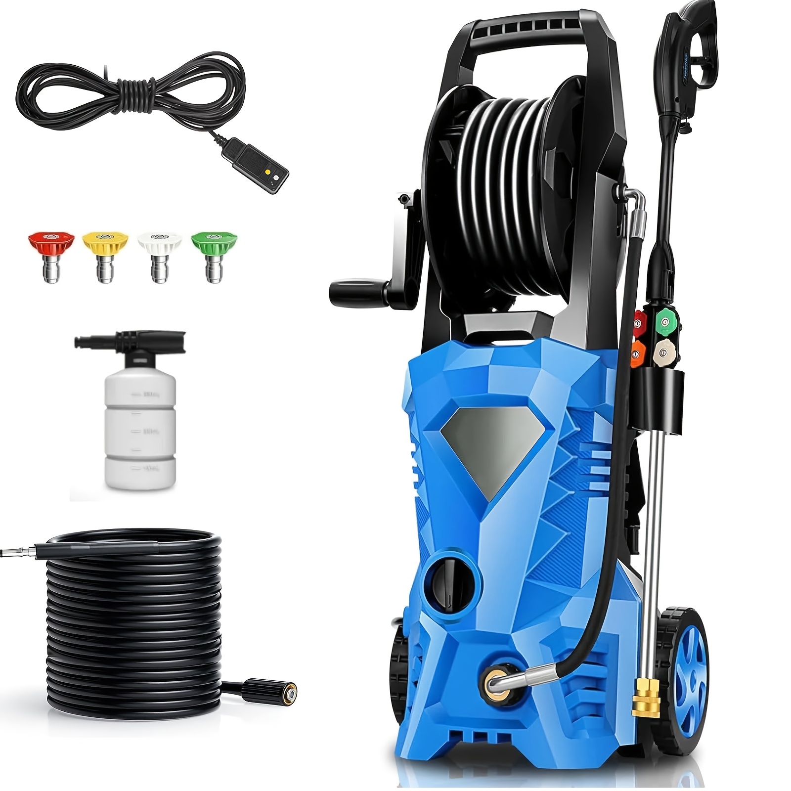 TEMU 5000psi Electric Pressure Washer, 4gpm High Power Washer With 4 Pressure Nozzle And Soap Bottle For Home, Car Washing, Fence Cleaning, Patio