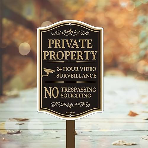 large private property no trespassing pack 12 x 18 no soliciting 24 hour video surveillance yard signs reflective aluminum fade resistant uv protected waterproof