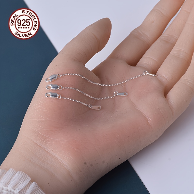 S925 Sterling Silver Jewelry Extender Chain with Clasp