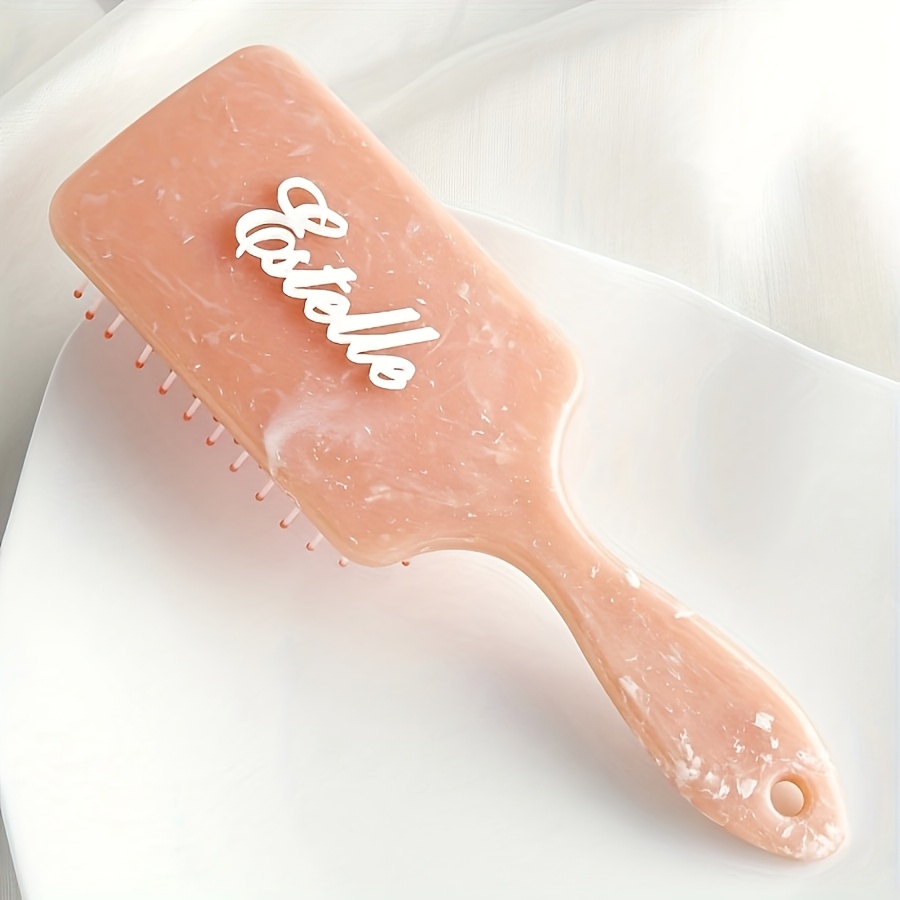 TEMU 1pc Peigne - à Personnalisé avec Nom - Brosse à Cheveux en Nylon Réducteur de , Idéal pour Mariages, Anniversaires, Cadeaux de Saint-Valentin -