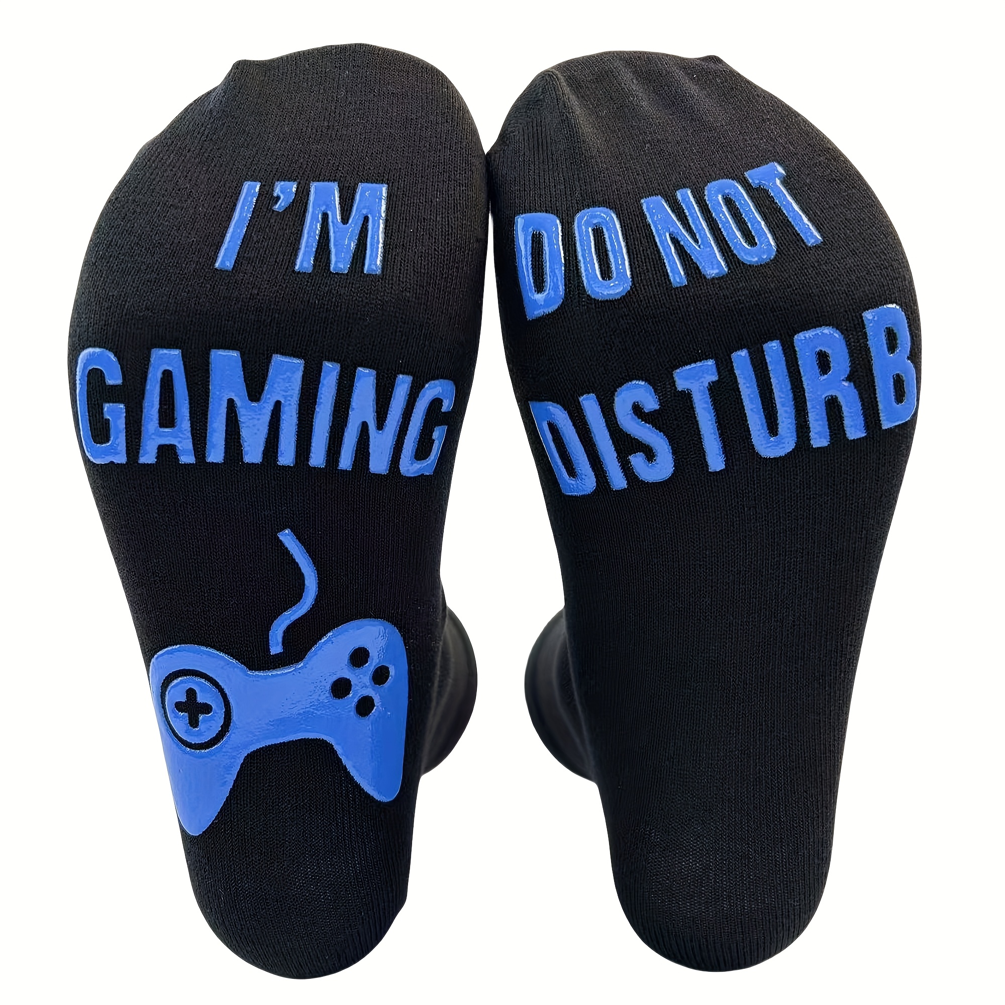 TEMU Unisex Mid-calf Anti-slip Floor Socks With ", I'm Gaming" Design - Comfortable Breathable Fun Casual Shorts, Gaming Accessories, Gaming Gear