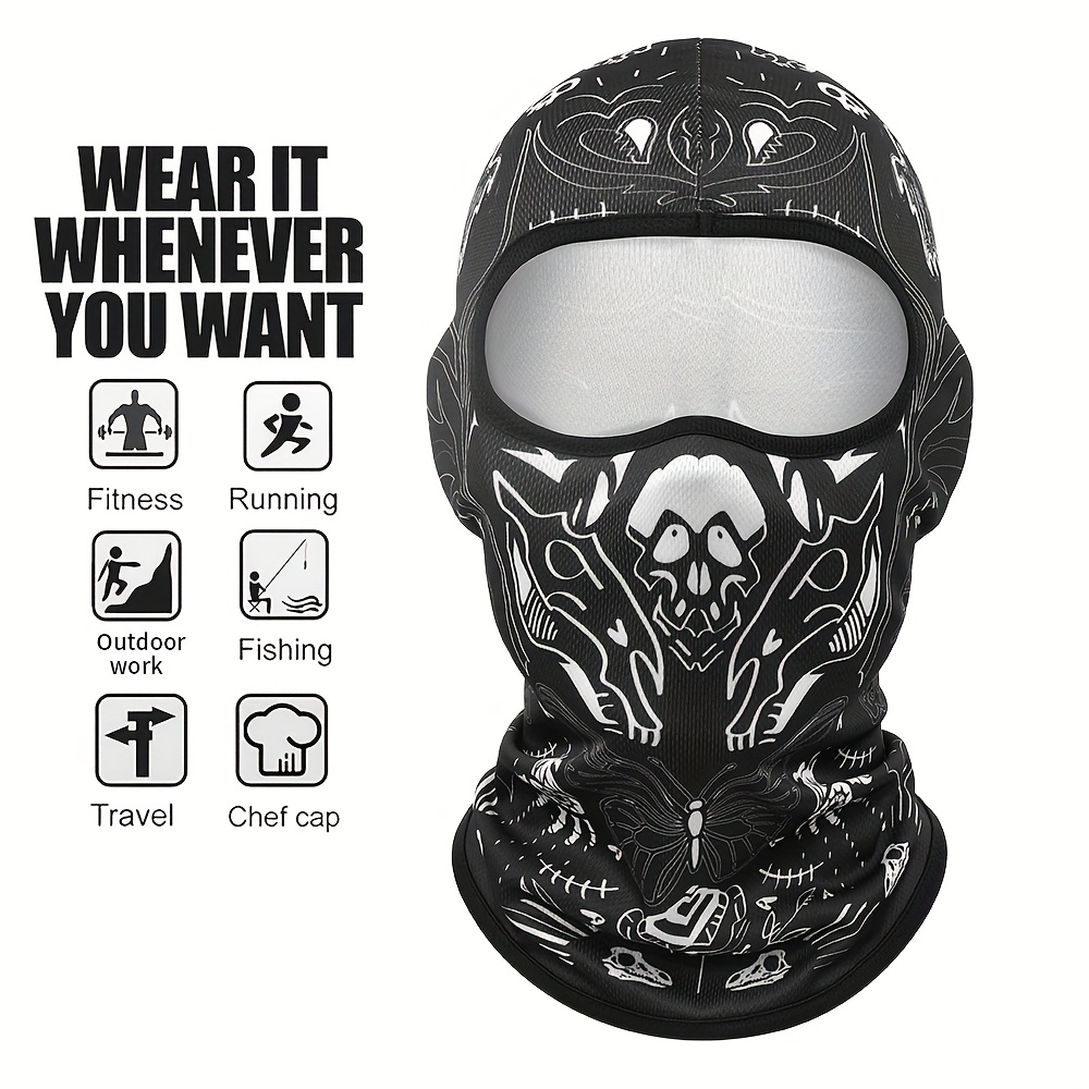 TEMU Universal Outdoor Cycling Mask Headgear Fashion Trend Digital Printing Halloween Magic Bandana Outdoor Sports Sweat-absorbent Quick-dry Mesh