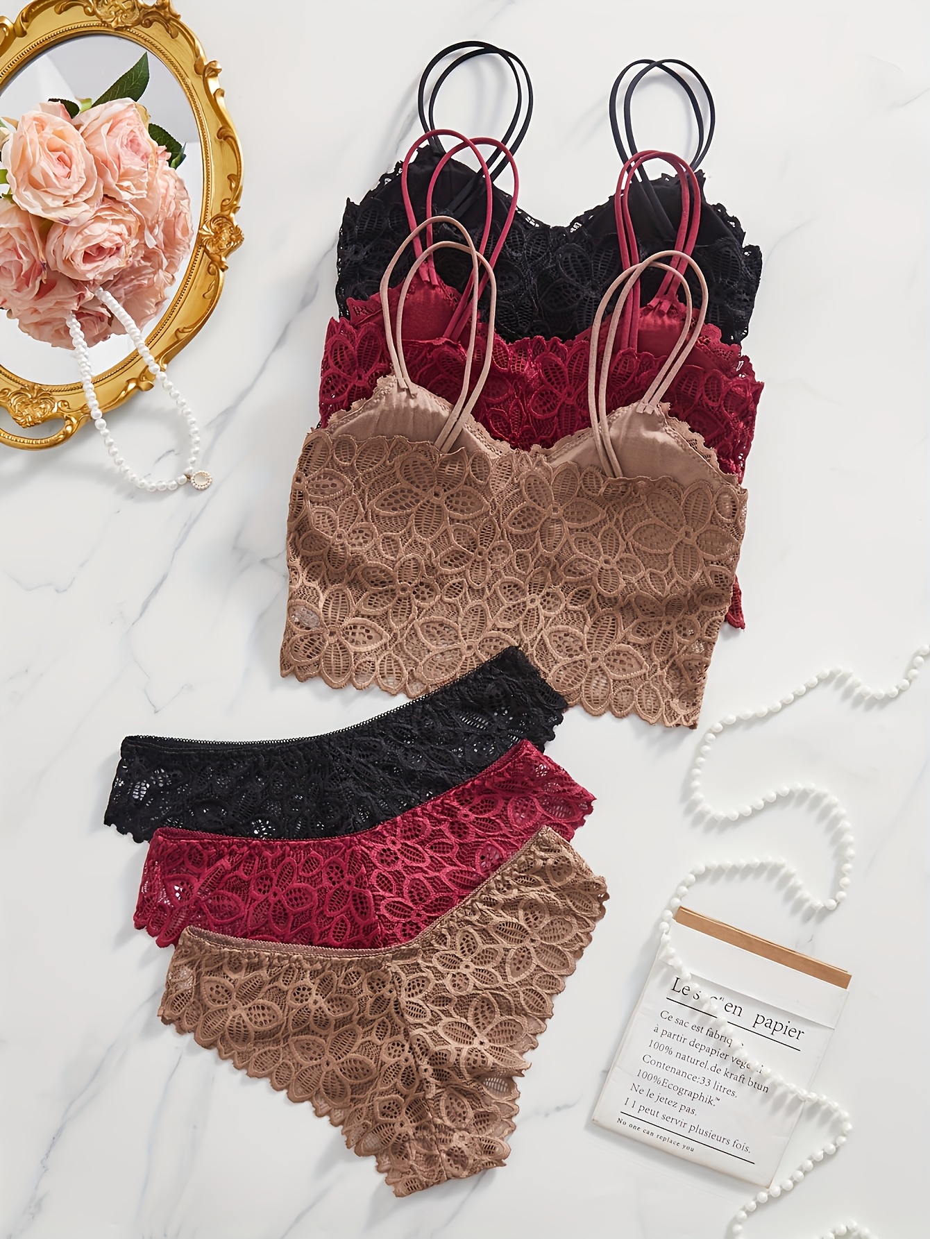6pcs set of womens underwear and panty set