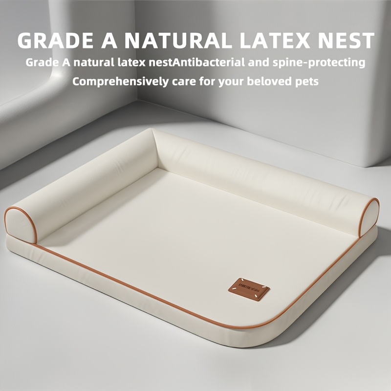   tear-resistant dog bed with removable washable cover - non-shedding latex-filled pet nest for medium & large dogs, detachable summer pad, durable frame, fits all breeds (easy-clean indoor/outdoor use), indoor outdoor pets Product details 2