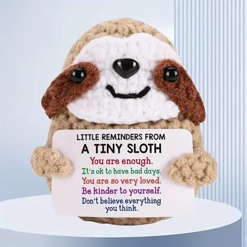 vip mini sloth gifts for women positive emotional support crochet plush nuggets partner cute birthday gift mini positive sloth farewell gifts unique decor office gifts
