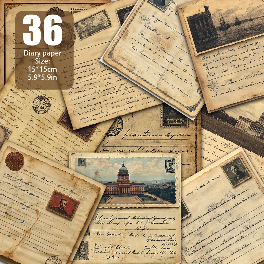 Image of Vintage Postcard Design Featuring Patterned Paper, Handmade Paper, And Material Paper Suitable For Crafting Greeting Cards, Retro Diaries, Greeting Cards, Junk Journals, Background Card Mats