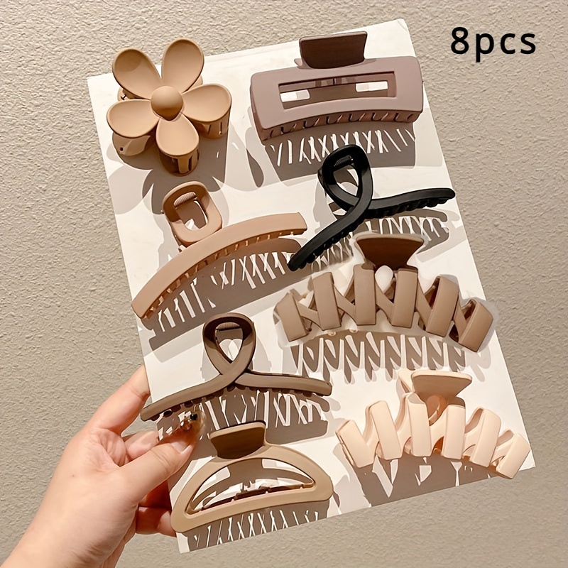 TEMU Juego de 5/8/10 piezas de pasadores para cabello de mujer, tamaño grande, garras de cabello grueso, pasadores…: retailer-supplied image