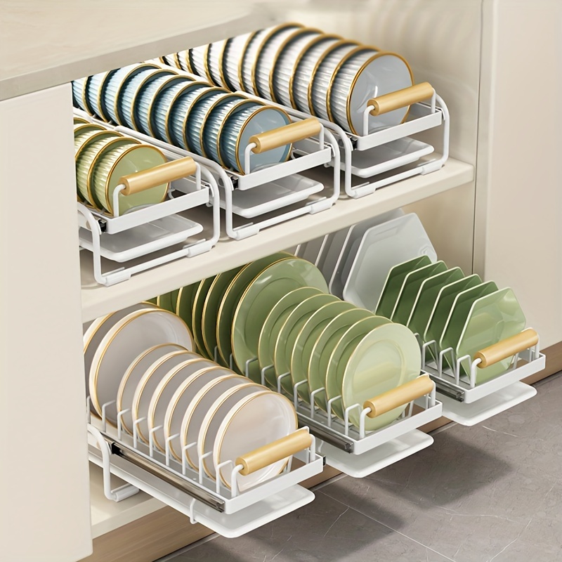 *. Metall Schrank Organizer, Verbesserte Schubladen Ausziehbare Geschirrtrockner mit Beweglichem Abtropfschrank für Küche, Arbeitsplatte, Schrank und Schublade, Wohnmobil, Ausziehbare Schublade für