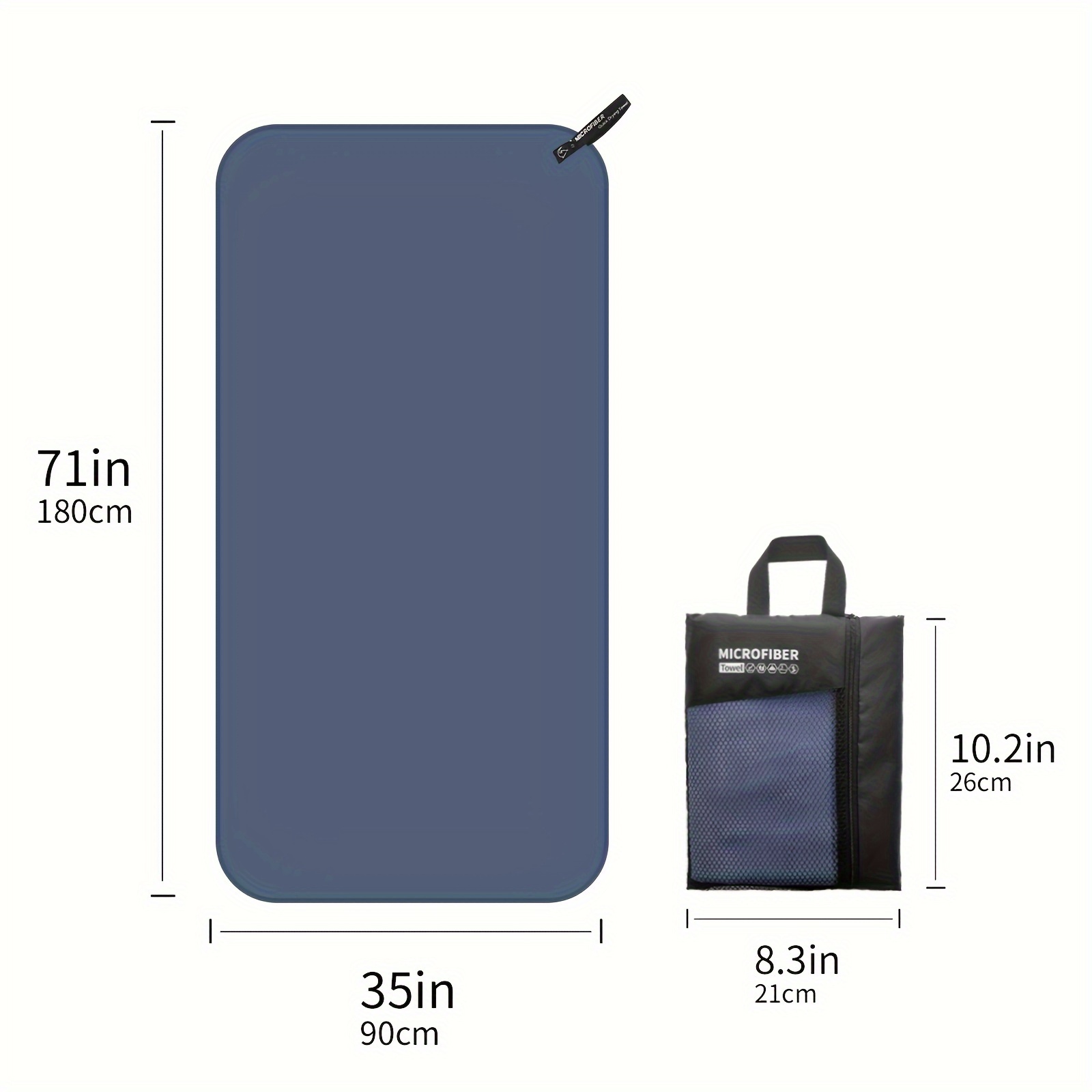 Quick Dry Microfiber Towel for Beach and Swim, Lightweight
