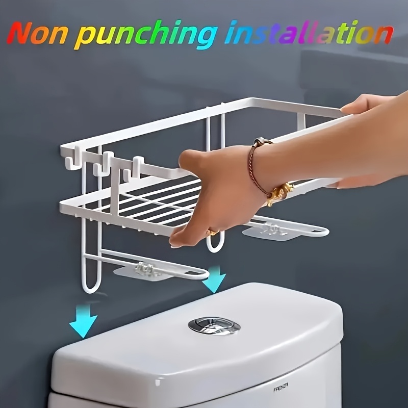 

Multifunctional Bathroom Shelf, Surface, Multifunctional Toilet Storage Shelf, No Drill Organizer For Accessories And Toiletries