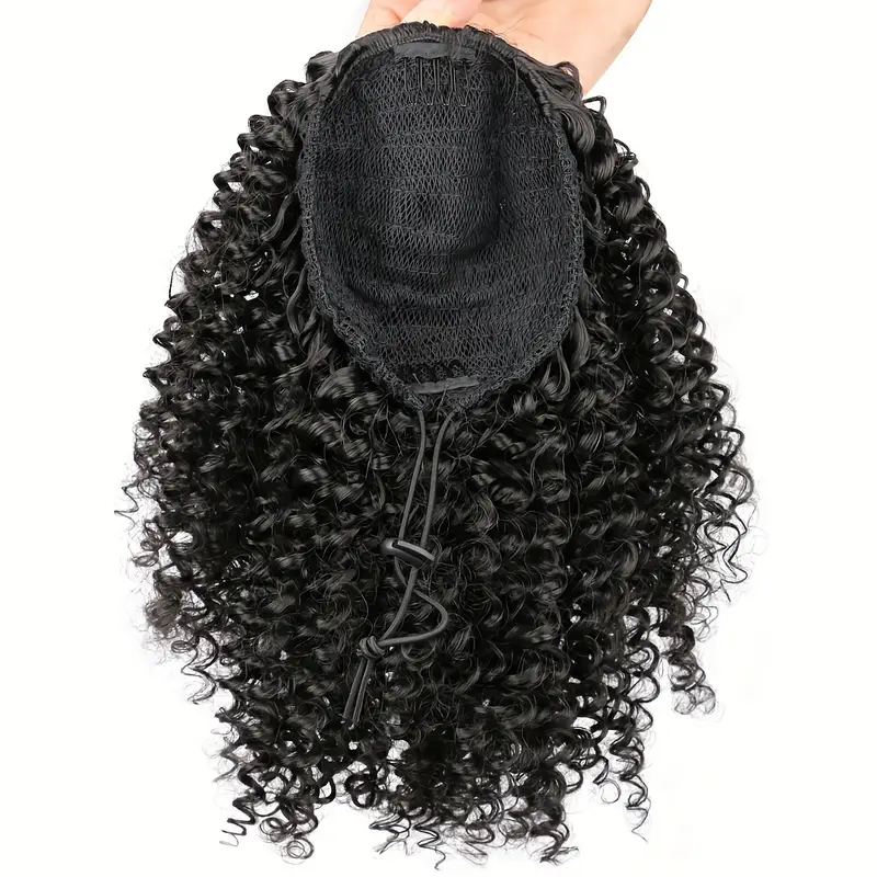 10 inch short curly ponytail extension thick wavy synthetic drawstring hairpiece for women versatile natural look details 0