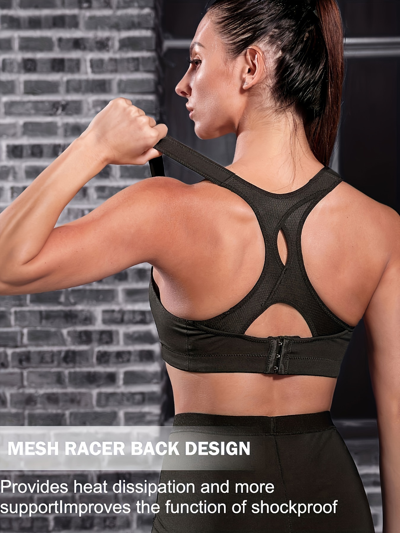 Fitness Sports Bra Women Single Shoulder Strap Shockproof Bra for Gym (M)  Black : : Clothing, Shoes & Accessories