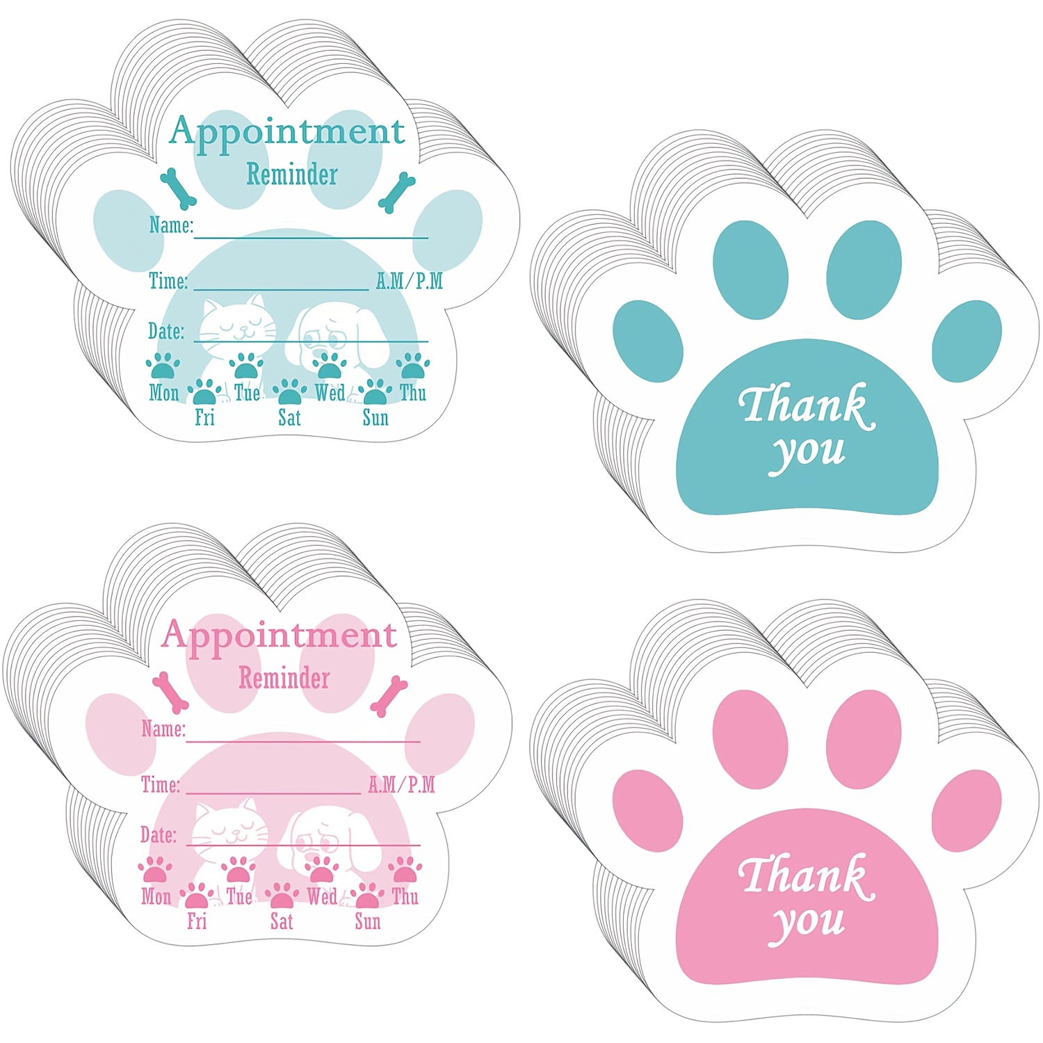 TEMU 100 Pet Grooming Appointment Reminder Cards In Of, Measuring 3.54 X 3 Inches, Designed For Client Care For Dogs And Cats, Suitable For Veterinary Office Appointment Supplies