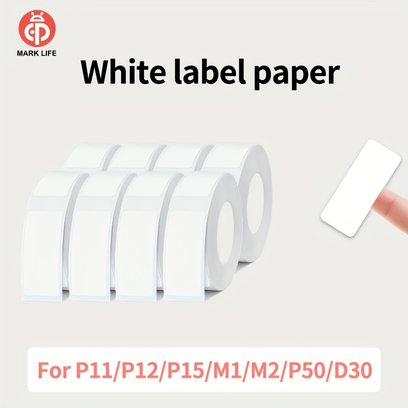 

P11/p12/p15/p50/m1/d30 White Sticker, Self-adhesive Long- Wiping Tape, Black Printing, 0.47 "x 1.57" (12mm X 40mm), 150 Labels/rolls, Tear Resistant, Suitable For Diy