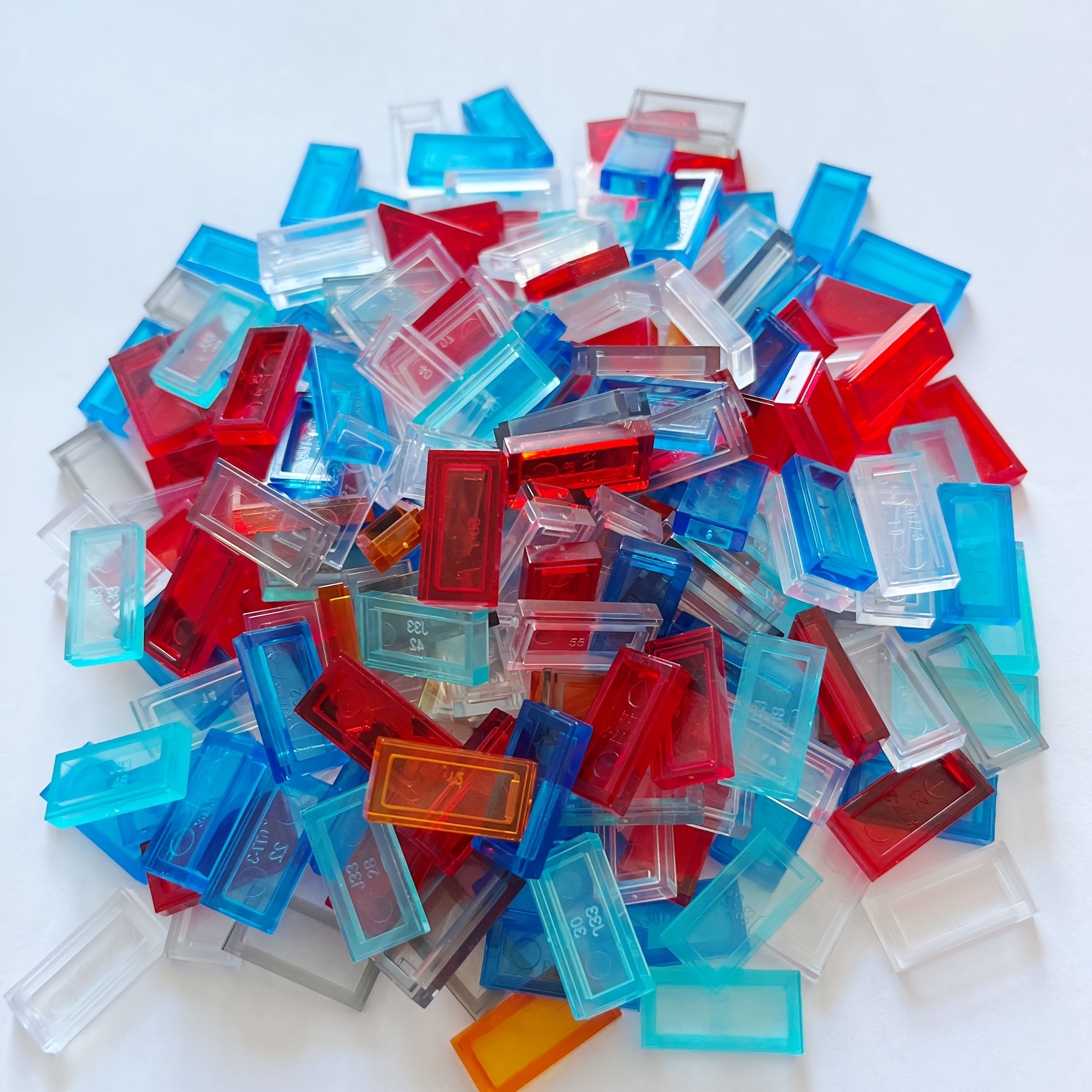 100pcs Transparent Light Panels for Pixel Art, ABS Blocks Compatible