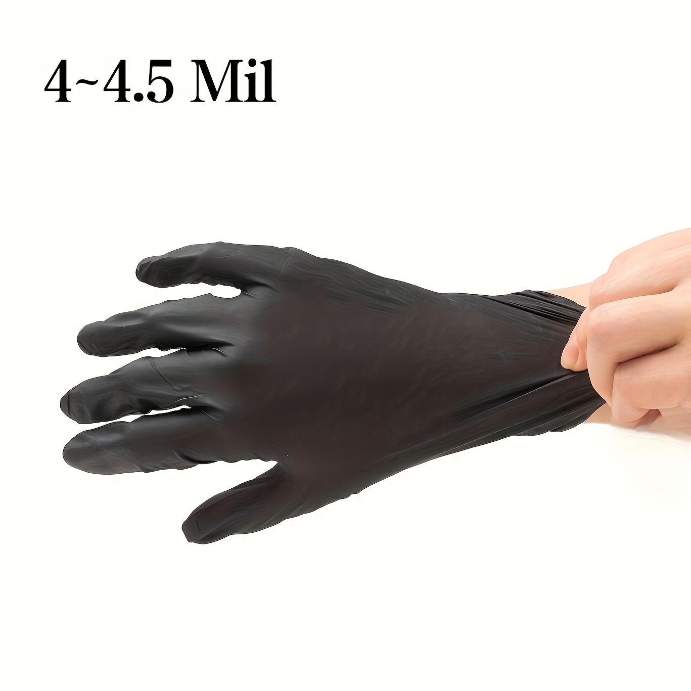 50pcs black disposable pure nitrile gloves heavy duty durable waterproof for kitchen household cleaning car care disposable protective gloves cleaning gloves textured durable nitrile disposable gloves details 9