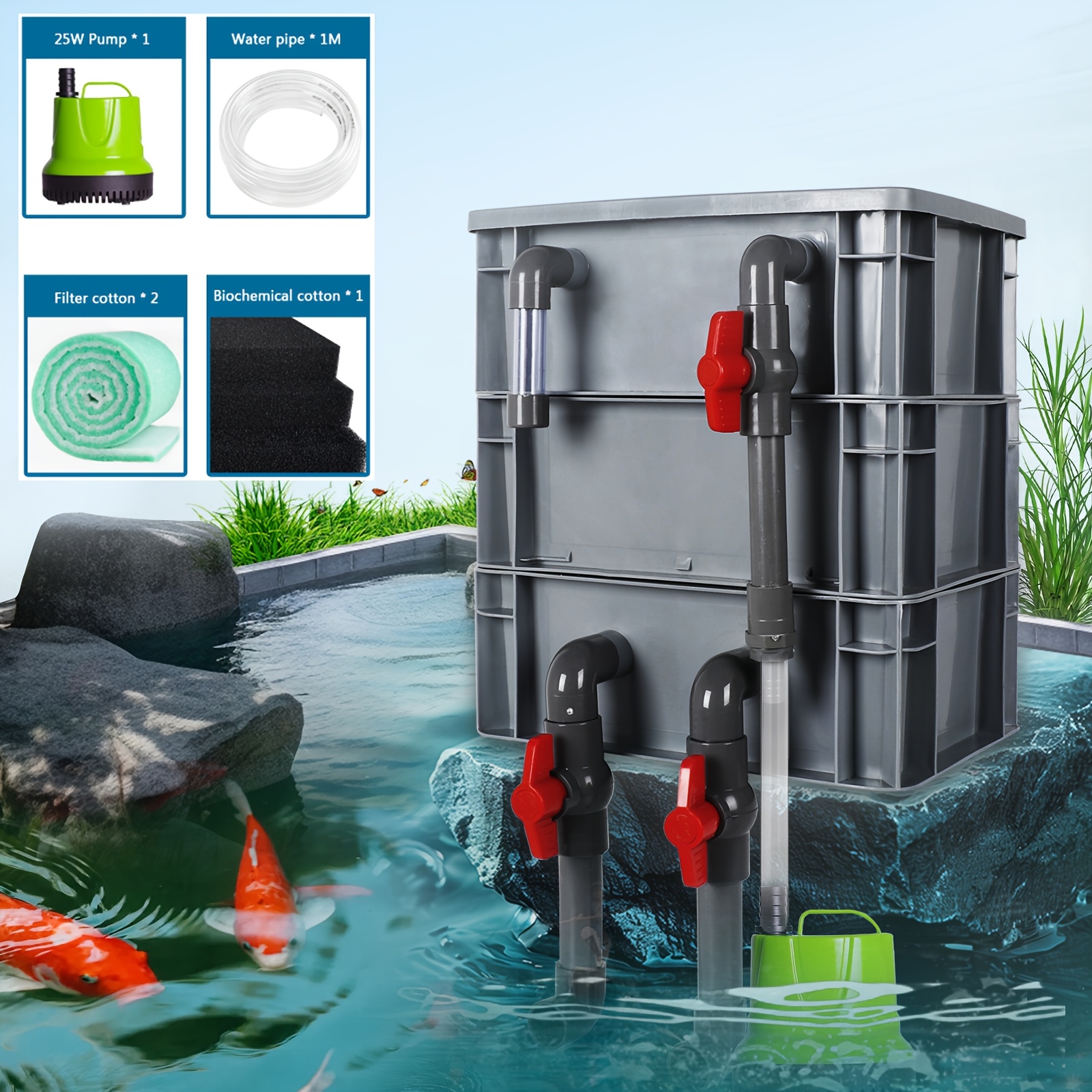 Koi Fish Pond Filter External Koi Pond Pumps Fish Pond Filter Sold On Temu  United States, image size:1600x1600