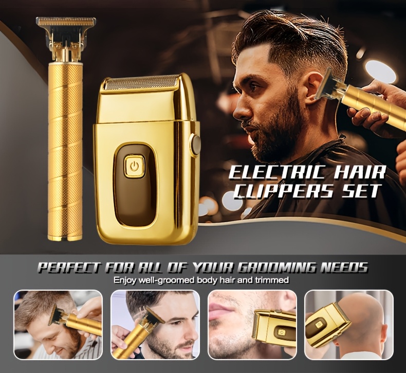 WEEME Hair Clippers Set, USB Charging Wireless Hair Clipper, Men'S Hair Cutting Kit With Digital Display Screen, Electric Hair Clipper, Easy To Trim Hair And Beard, Essential For Home And Travel, Perfect Holiday'S Gift.