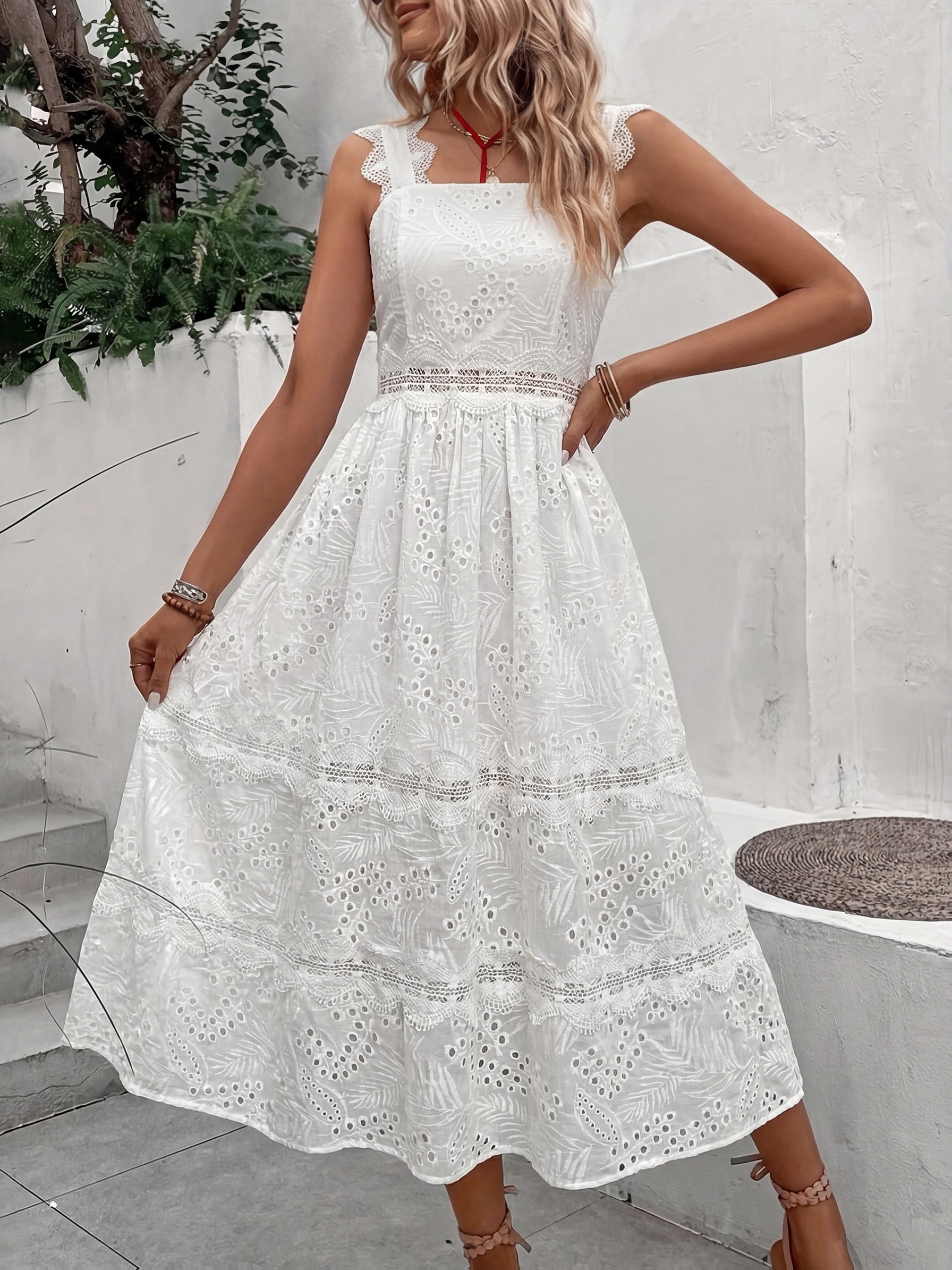 white dress spaghetti strap sold on Temu Australia