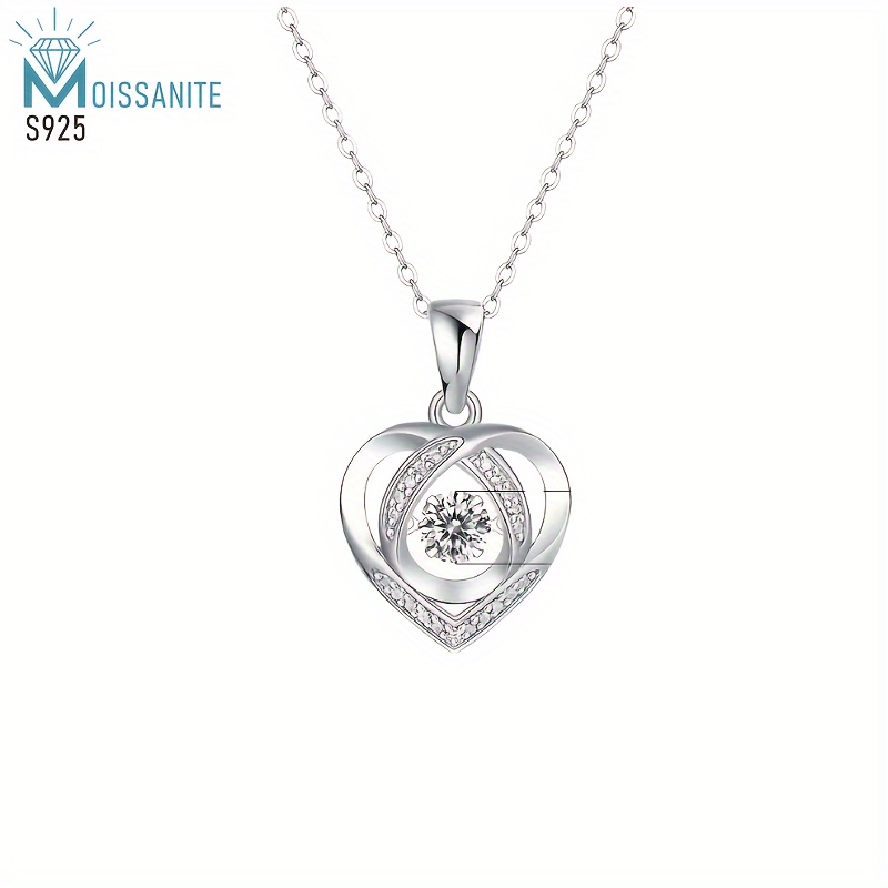 

S925 Sterling Silver Moissanite Necklace Women Pendant Necklace For Valentine's Day Engagement Birthday Gifts And Gift- Christmas, Gift