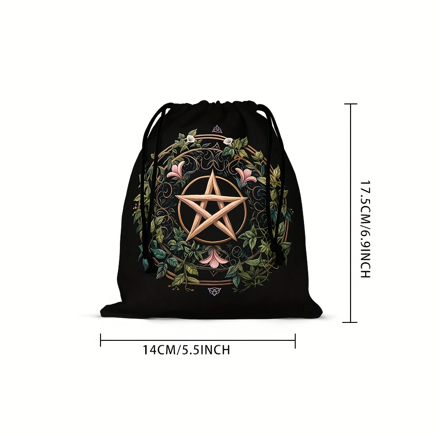 A Women's Tarot Pouch Designed For Storing Oracle Cards, Featuring Astrological, Celestial, And Tree Of Life . This Versatile Bag Can Serve As A Jewelry Pouch Or A Purse