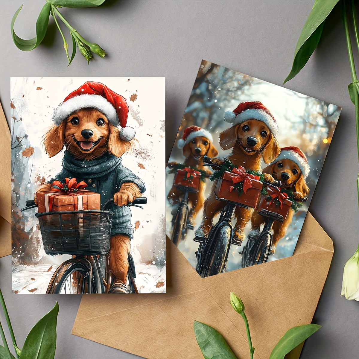 

6pcs Christmas Greeting Cards Envelopes - Personalizable Cards For Anyone,