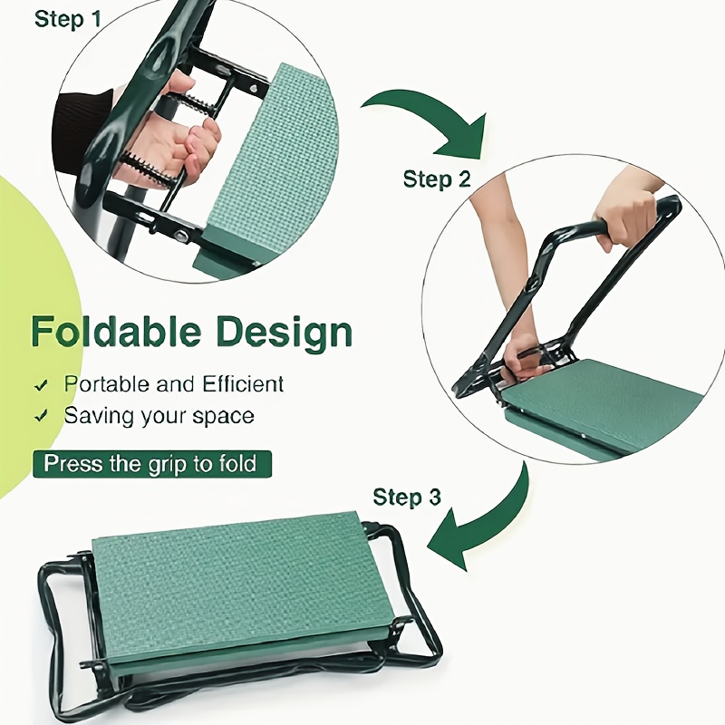 E-shop 3 Stück faltbare Garten-Knie-Matten, EVA weiche Kniepolster mit rutschfester Ausführung, platzsparend, inklusive zwei Werkzeugsets, ideal für