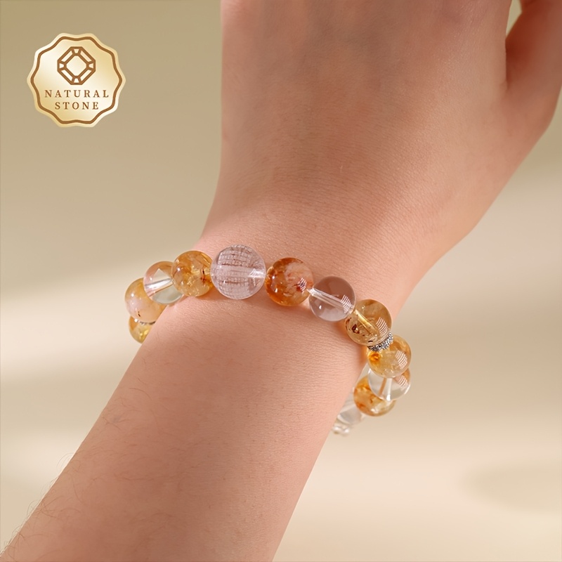 Natural Stone Bracelet 11mm Gift Natural Ore Pattern Cracks Wrapping