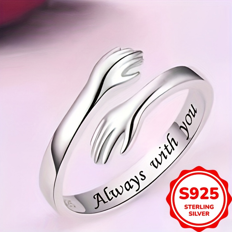 

Elegant Adjustable 925 Sterling Silvery Hug Ring - Perfect Gift For Women, Mom, Sister, Wife On Day & Birthdays, Teen Girls, Jewelry, 2.4g