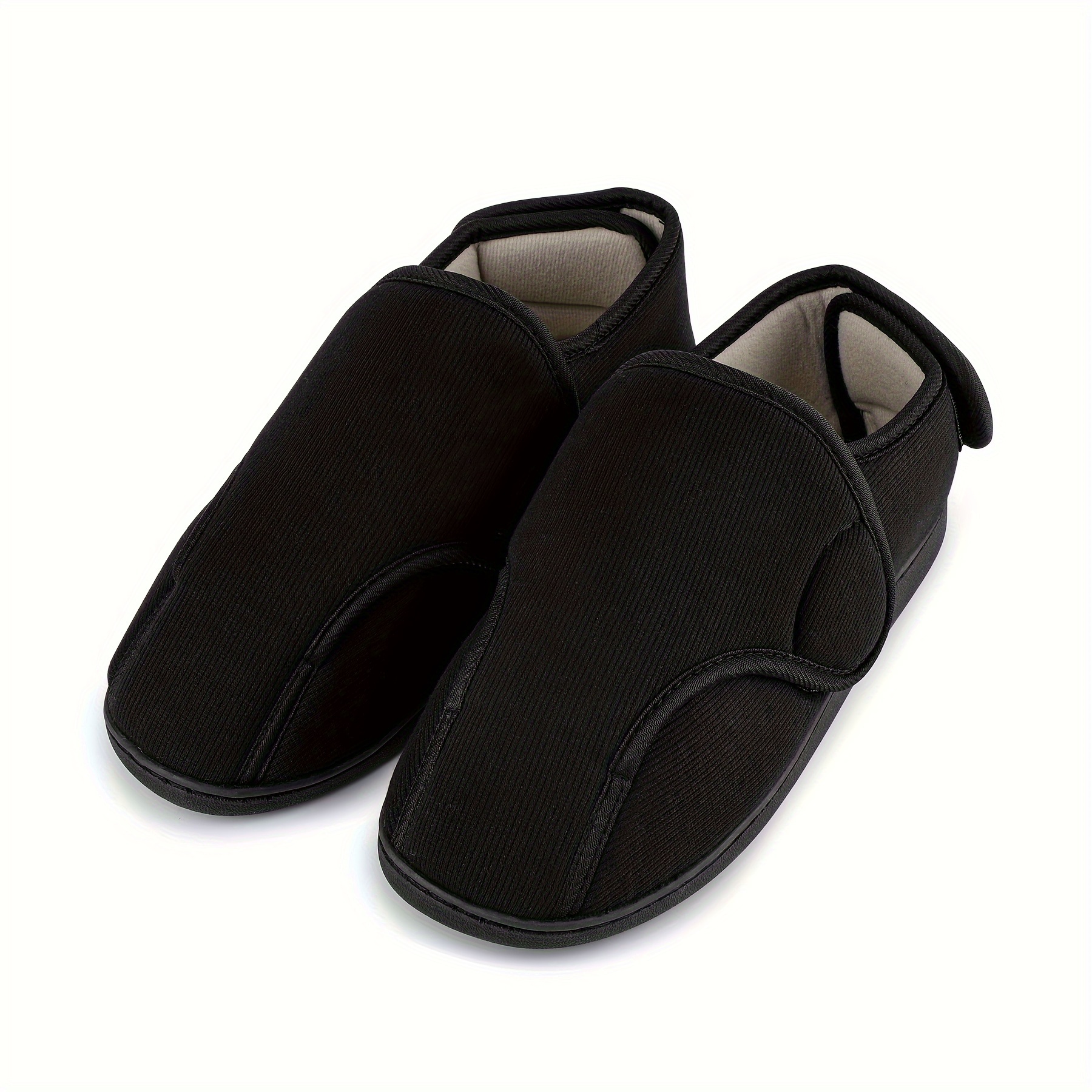 

Tiestra Men's Slippers Memory Foam Slippers Wide Fit Adjustable House Shoes For Diabetic Swollen Feet