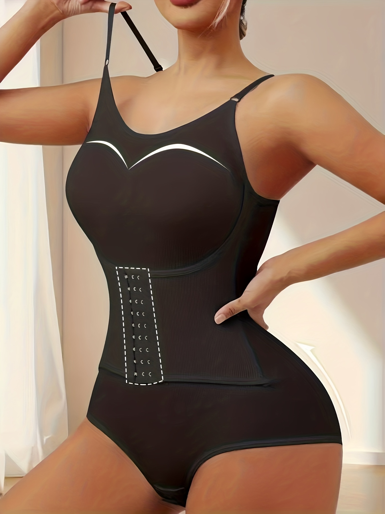 Strong Button Front Bodysuit | Seamless, Medium Support, Postpartum, Waist Shaper with Hip Lifter, Four-Way Stretch for Daily Use