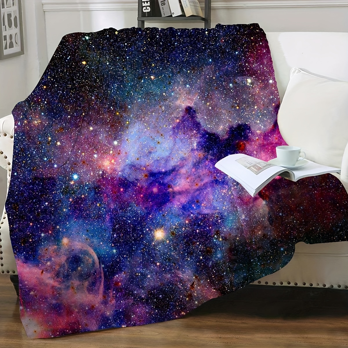 

Starry Sky Pattern Printed Blanket, Sofa Bed And Travel Ultra Comfortable Blanket, Bed Blanket Seasonal Blanket, Flannel Blanket Gift