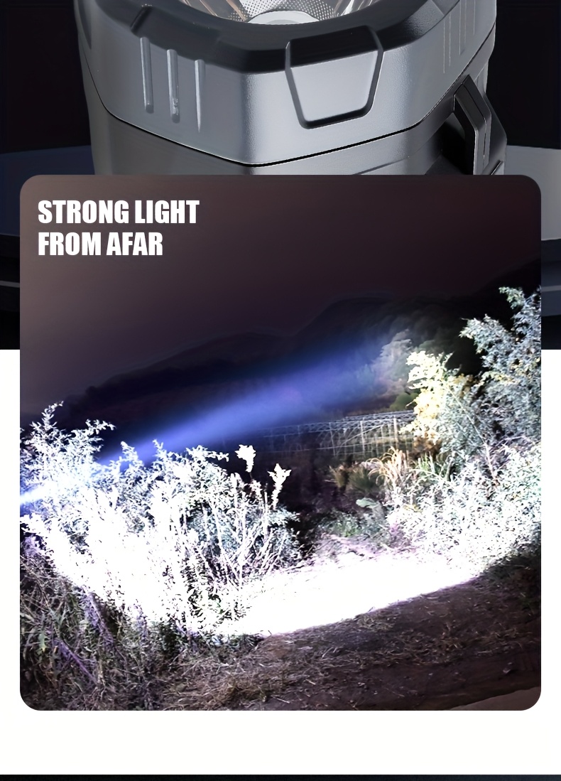 high power and ultra large portable multifunctional led solar camping light ip44 rechargeable flashlight suitable for outdoor hiking and camping usb charging non water resistant Product details 9
