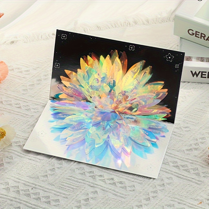 

1pc Sparkling Birthday Greeting Card 3d - Exquisite Birthday Card With Message Foldable Birthday Gift