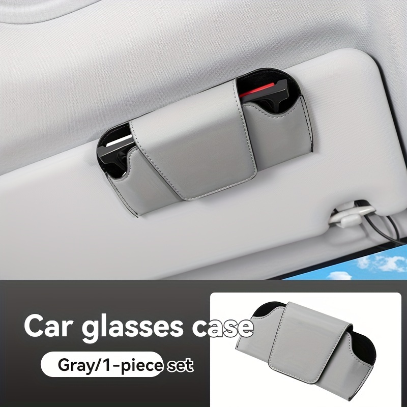 Car Glasses Clip, Car Glasses Box, Sun Visor, Multifunctional Storage Box, Glasses Box, Pu Leather Fashion Glasses Clip