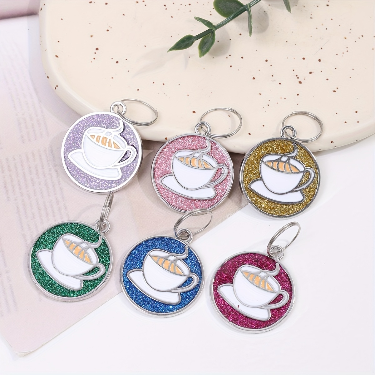Customizable Coffee Cup-Themed Dog Tags