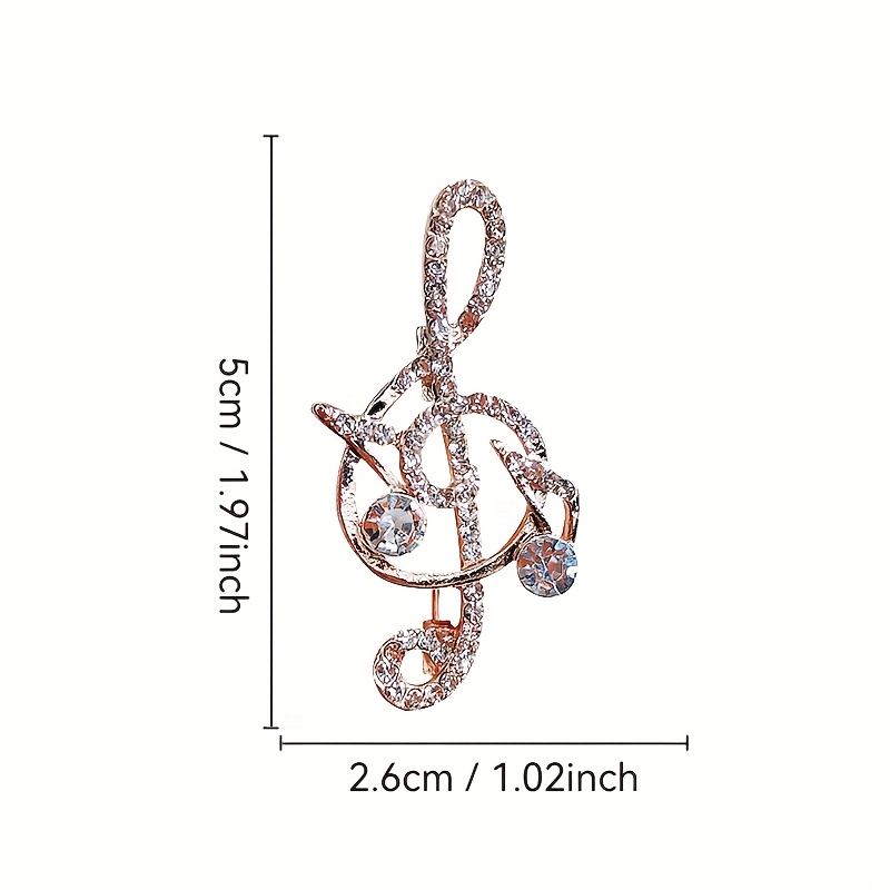 TEMU Splendida e a forma di di con strass - da stile nota in vetro e , adatta per abiti, camicie, completi, sciarpe, scialli e cappotti - Accessorio