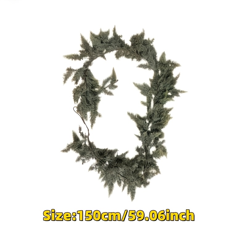 TEMU 1pc 59.06-inch High-quality Large Realistic Christmas Cedar Pine Garland - Realistic Evergreen Branches With Artificial Cedar/pine Needles,