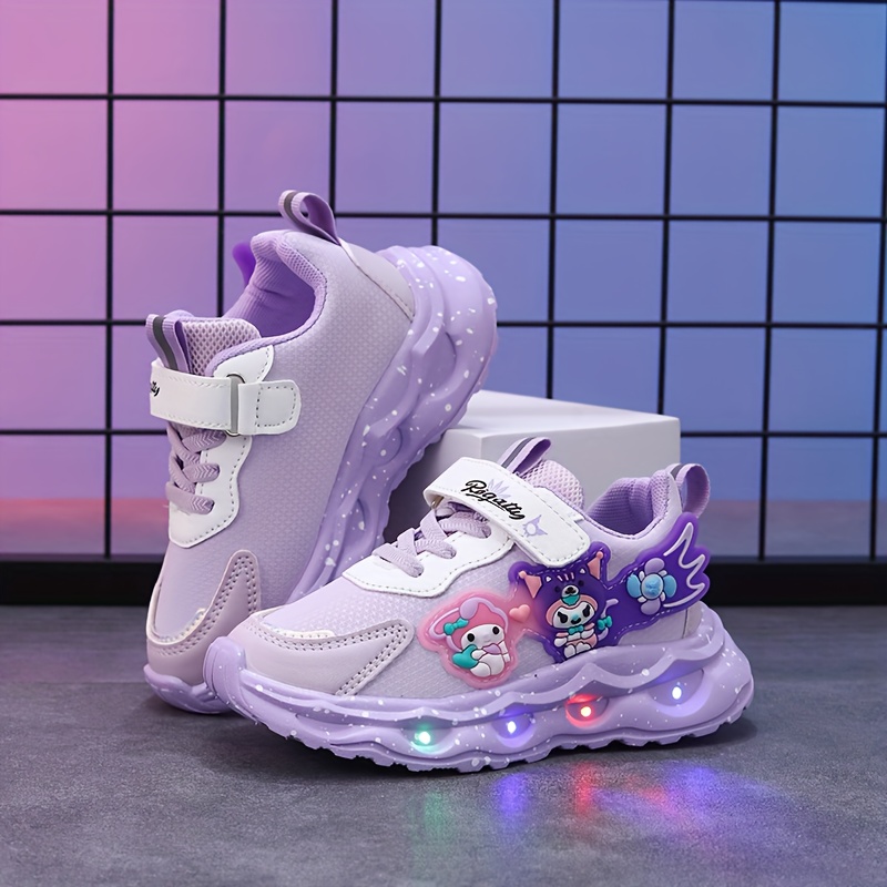 Girls' Sneakers with Luminous Soles Heart/Cute Animal/Pastey Face  Designs Magical Night PU/PVC/ Construction, Low-Top P