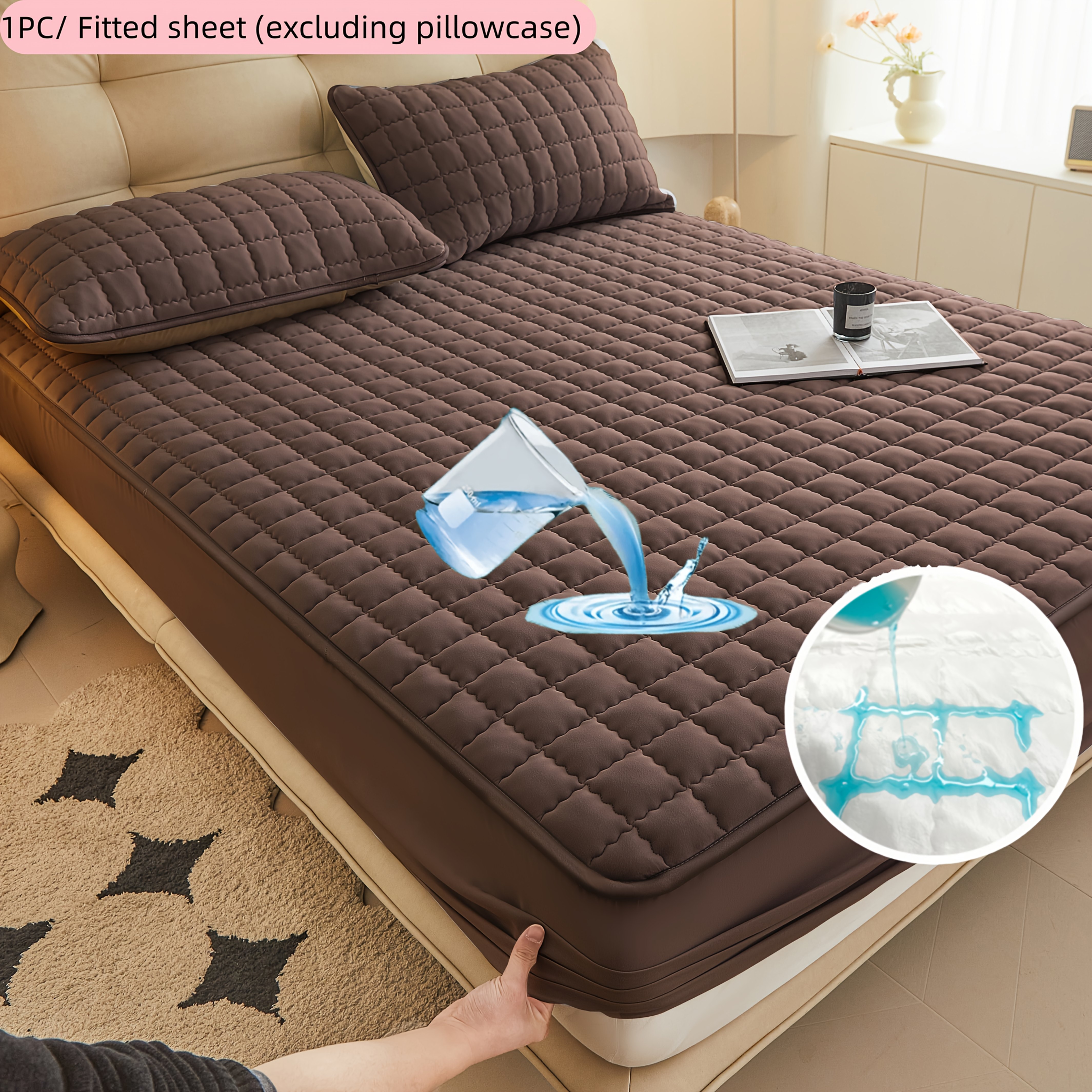 TEMU Easy Style Bedding Solid Color Bed Sheet 1pc Fitted Sheet (excluding Pillowcase) 30cm/11.8in Deep Pocket Mattress Protective Cover 12 Colors For