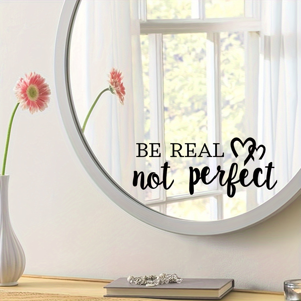 " Inspirational Mirror Decal - Removable, Waterproof Pvc Wall Sticker For Bedroom, Living Room, Bathroom Decor
