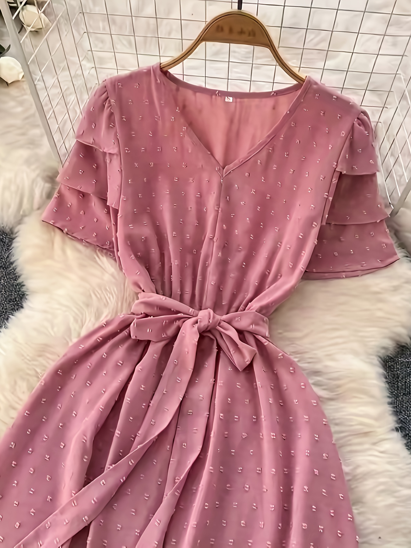 women's emerald -embellished bow waist puff sleeve bodycon dress -  knee-length round neck office & party dress, medium washable  non-transparent fabric, spring/summer business casual & formal attire,  spring fashion, durable material, summer