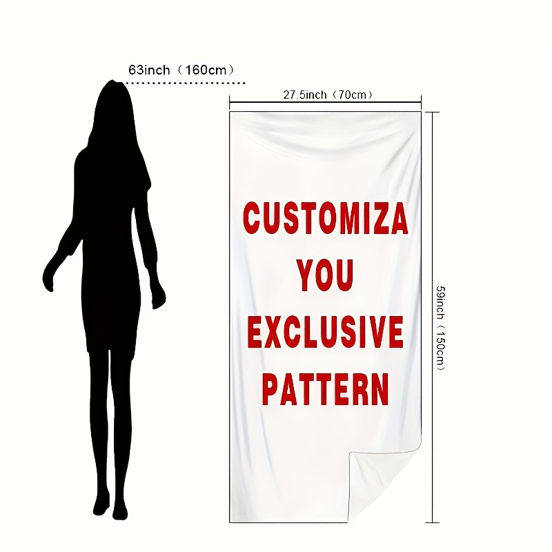 TEMU 1pc Custom Bathroom Towel, Beach Towel, Beach Accessories