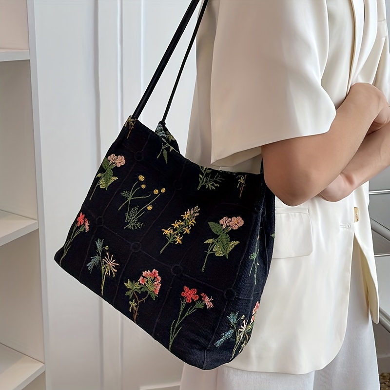 

Women' Floral Shoulder Bag With Large Capacity, Casual Bag With Polyester Lining