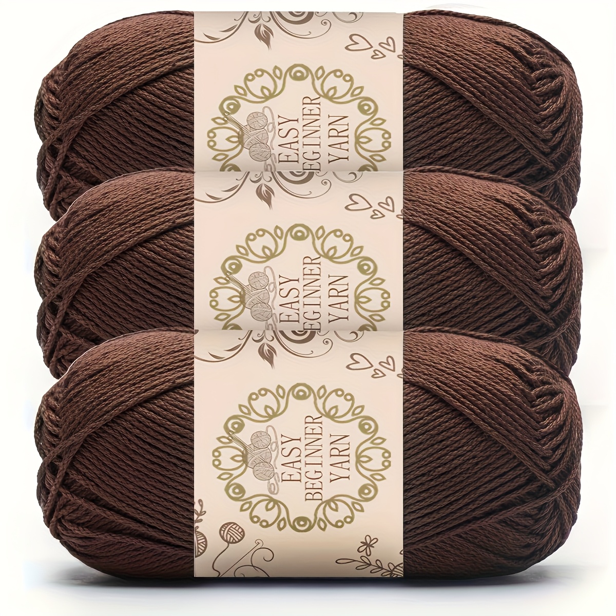 TEMU Ensemble de 3 magnifiques de fil acrylique - Fournitures douces à pour tricot et crochet, idéales pour créer des couvertures, vêtements, sacs et