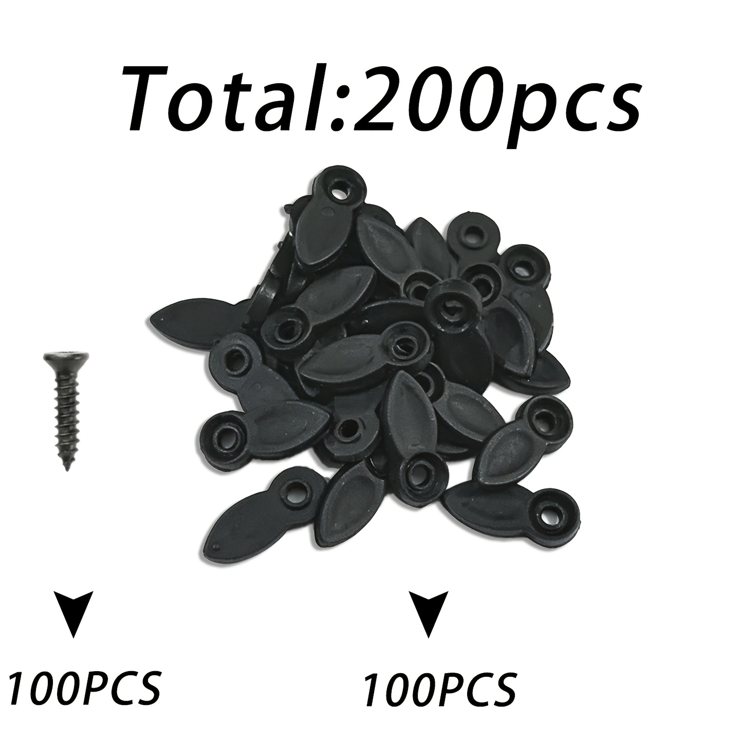 TEMU 100pcs Of 1103 Black Press Plates + 100pcs Of 2*8 Screws, Totaling 200pcs. Black Photo Frame Press Plates, Photo Backplate Fasteners, Picture