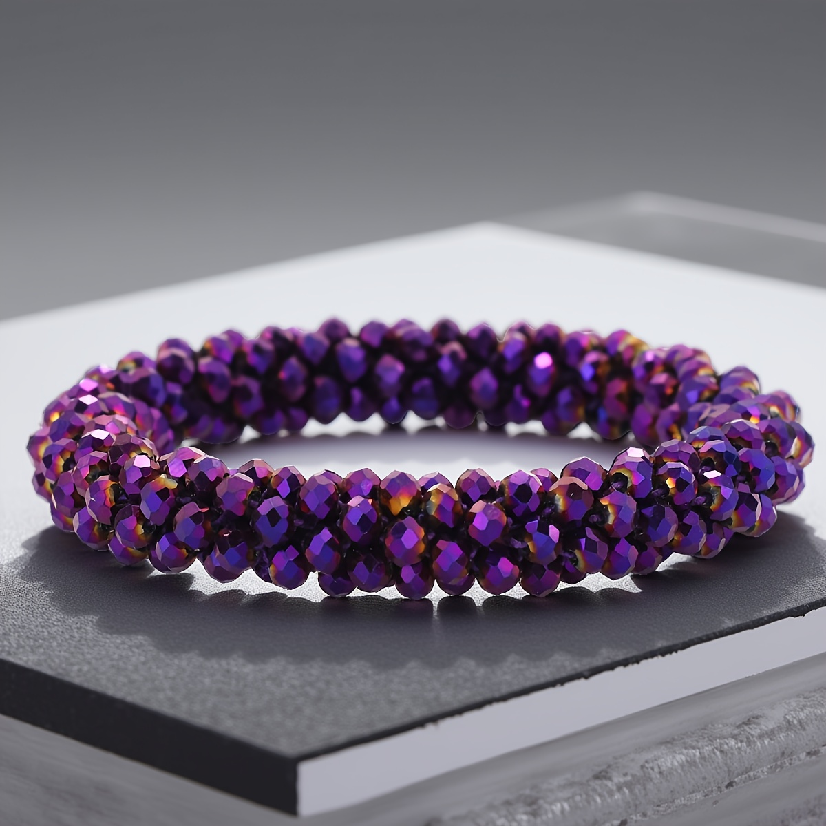 TEMU 1pc Pulsera Bohemia Elástica de Cuentas de Zirconia Sintética para Mujer | Lindo Banda para el Cabello de Estilo Étnico, Accesorios de Joyería