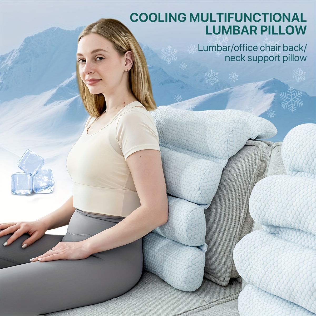 adjustable cooling lumbar support pillow for office chair car seat breathable 100 polyester machine washable with polka   promotes better posture lower back Product details 1
