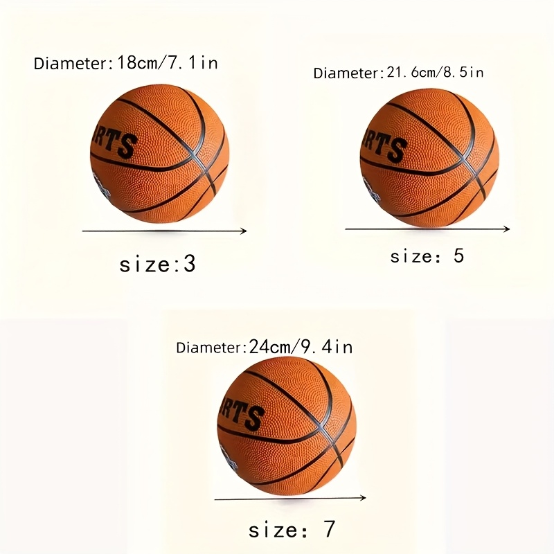Size 3/5/7 Brown Rubber Rotating Basketball - High Elasticity with Sports Logo & Badge, Perfect Gift for Teens & Adults (Teacher's Day, Mother's Day, Father's Day, Independence Day, Grandparents' Day), Recreational Ball, Durable Ball